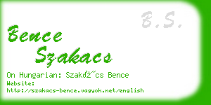 bence szakacs business card